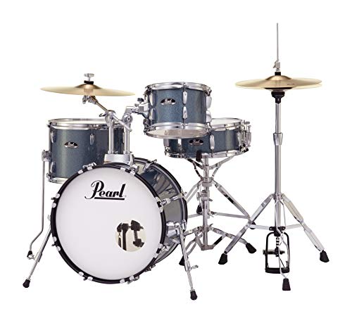 4-Piece Drum Set with Cymbals and Stands Charcoal Metallic S591921