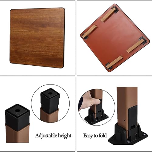 Japanese-Style Square Folding Tea Coffee Table, Adjustable Low Table, 70 * 70cm D9740