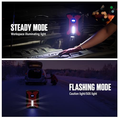 Dual-Power Cordless Tire Inflator Portable Air Compressor, 150PSI 12V Car DC Electric Air Pump with Digital Pressure Gauge Q30737