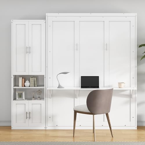 Queen Murphy Bed with Storage Cabinet H60078