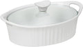 French White Oval Casserole with Glass Cover, 1.5-Quart W614