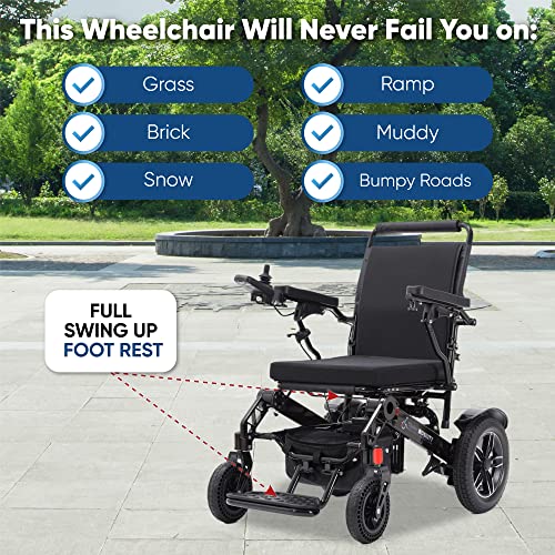 Lightweight Fold Electric Wheelchair (Blue, 17 Inches Seat Width) E256630