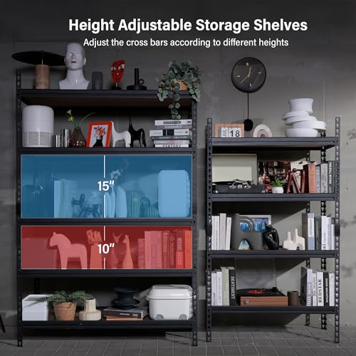 Black 4 Tier Heavy Duty Metal Storage Shelves D97393