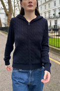 Ayla Cable Knit Zip-Up Sweater