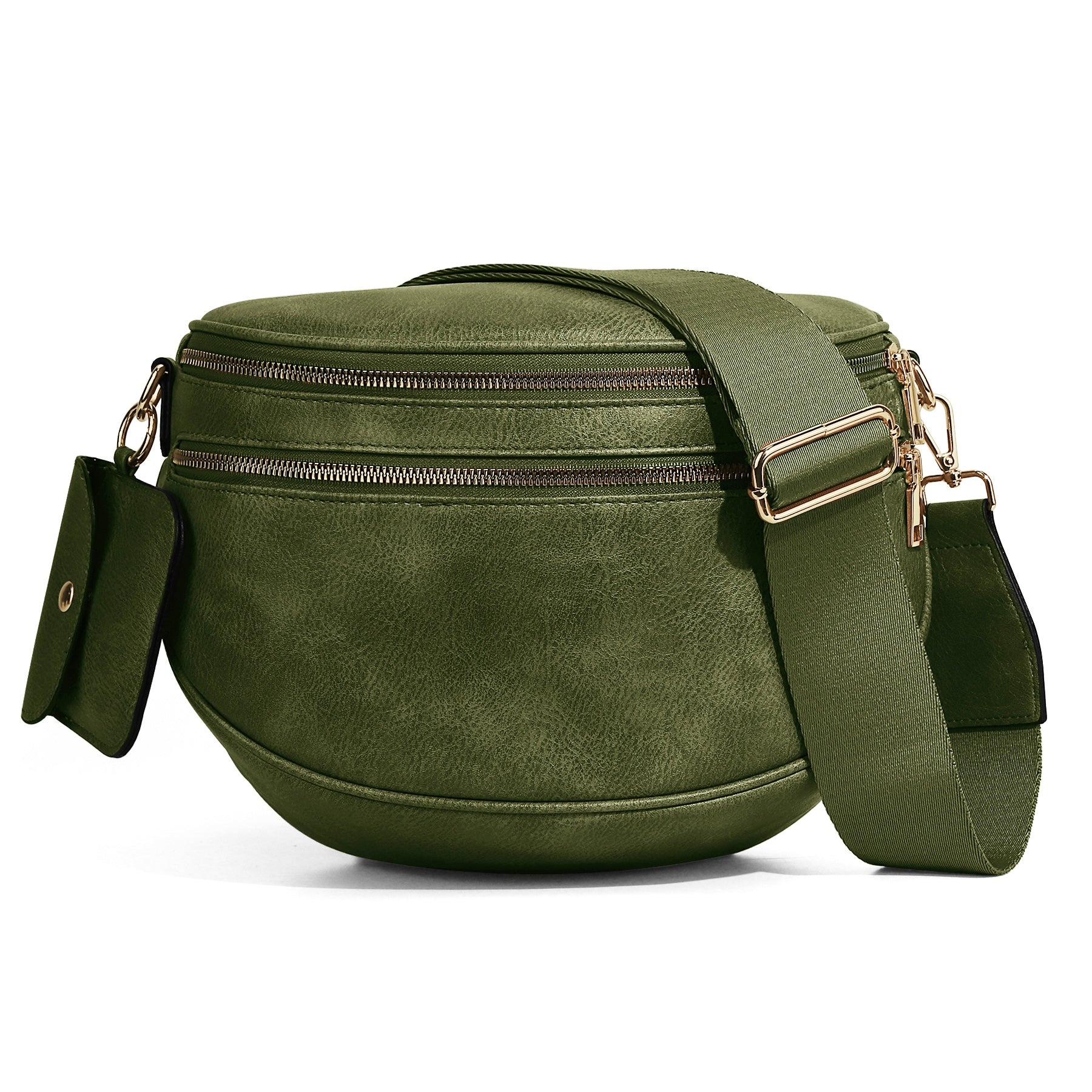 Ounamei Checkered Crossbody Bum Bag for Women Large Capacity Belt Bag for Moms & Everyday Travel
