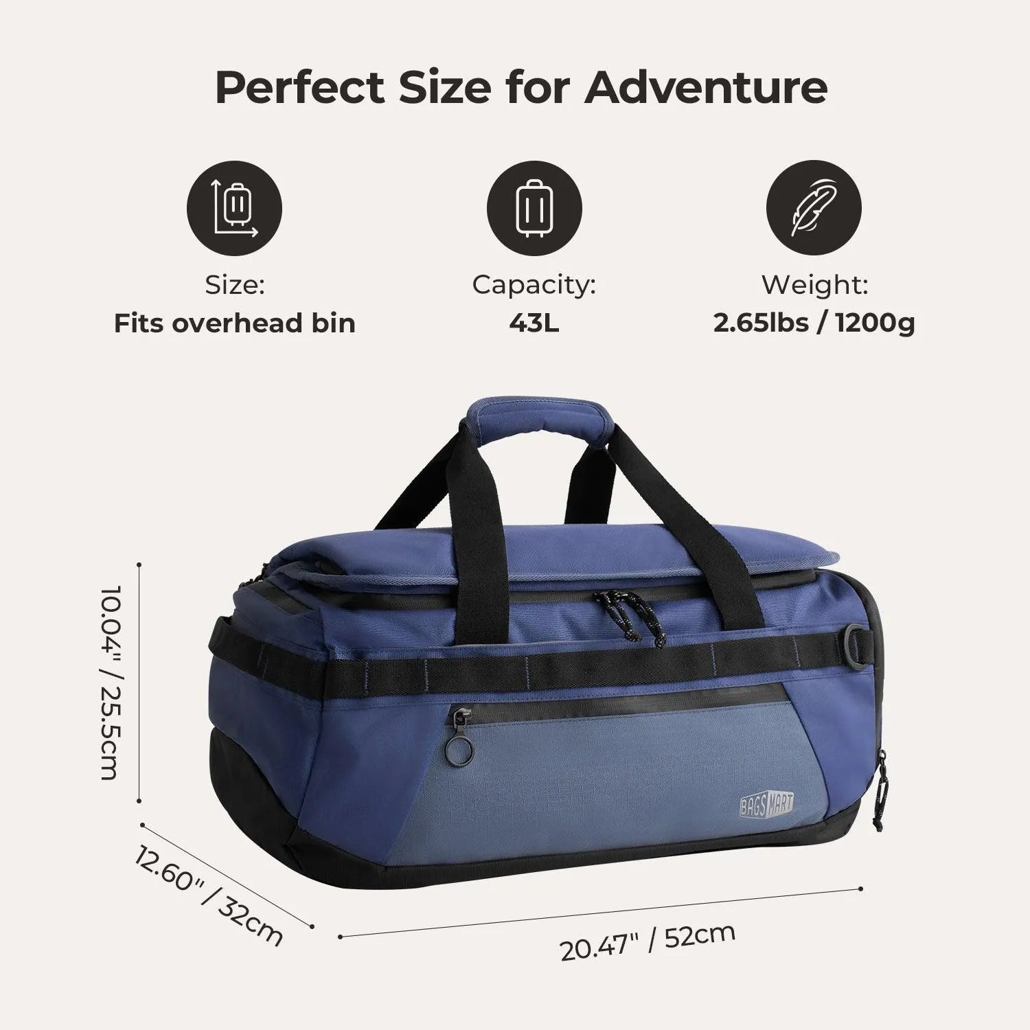 (FREE GIFT) Paz 43L Duffle Backpack