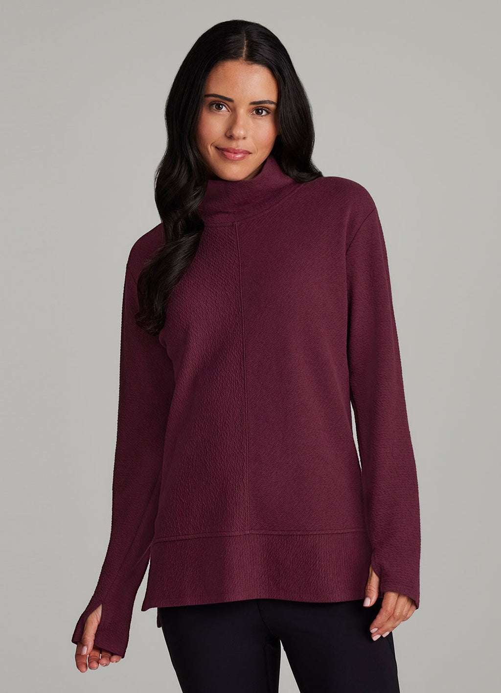 Studio Jacquard Mock Neck Pullover