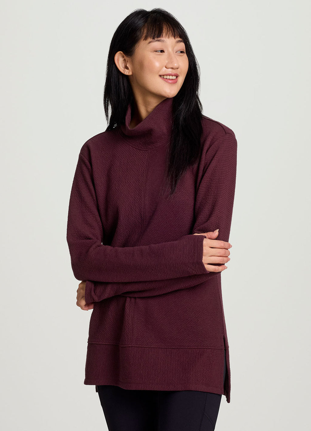 Studio Jacquard Mock Neck Pullover