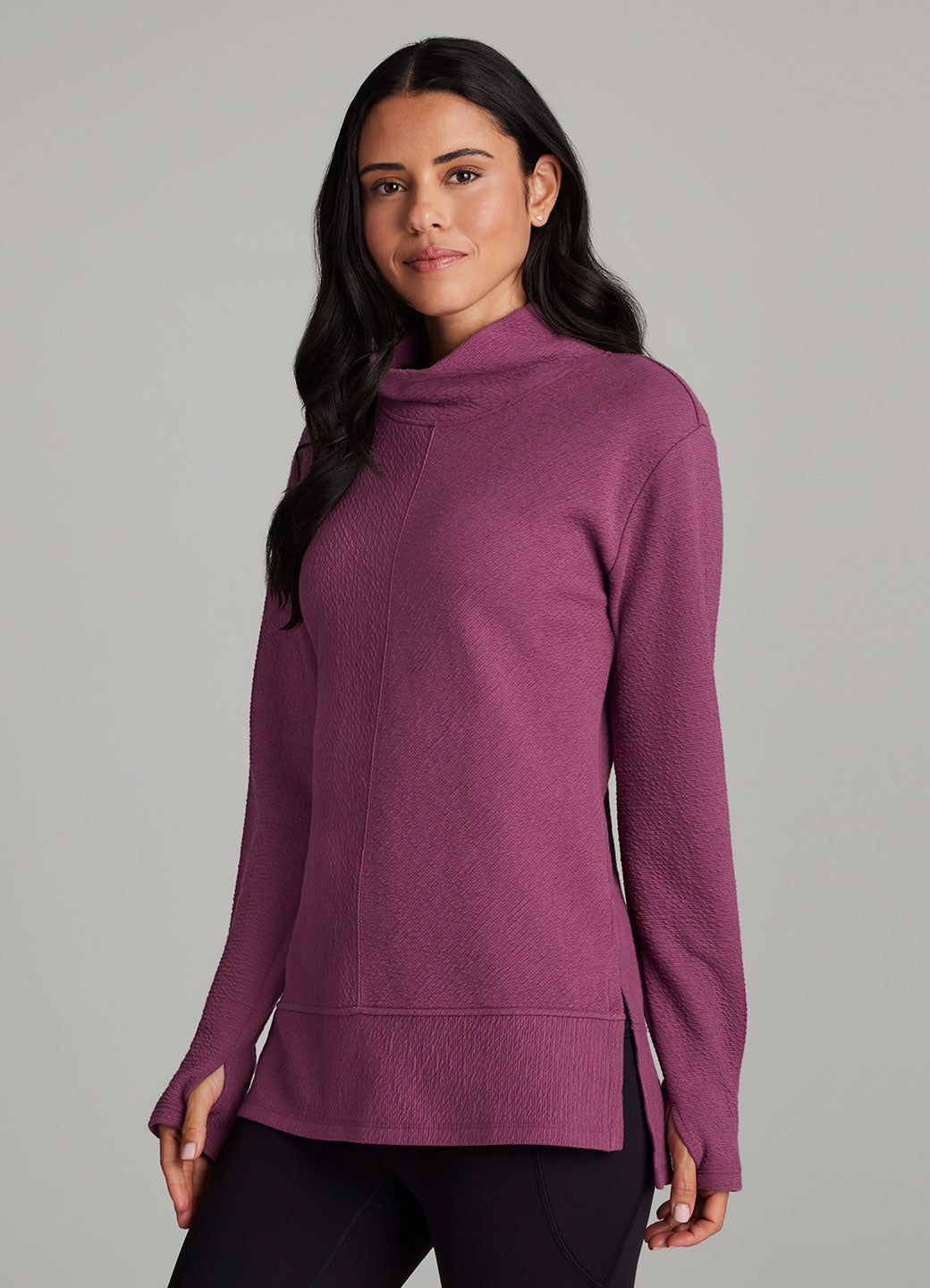 Studio Jacquard Mock Neck Pullover