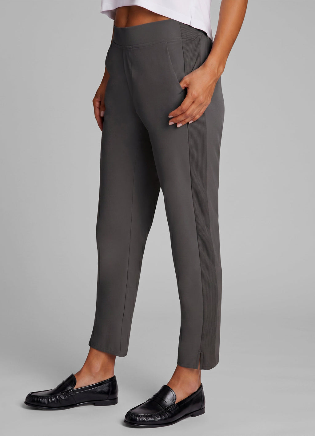 Plus City Stretch Ribbed Ankle Pant