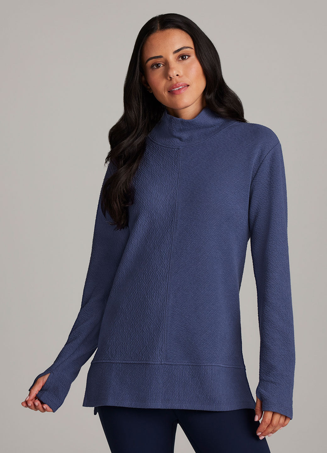 Studio Jacquard Mock Neck Pullover