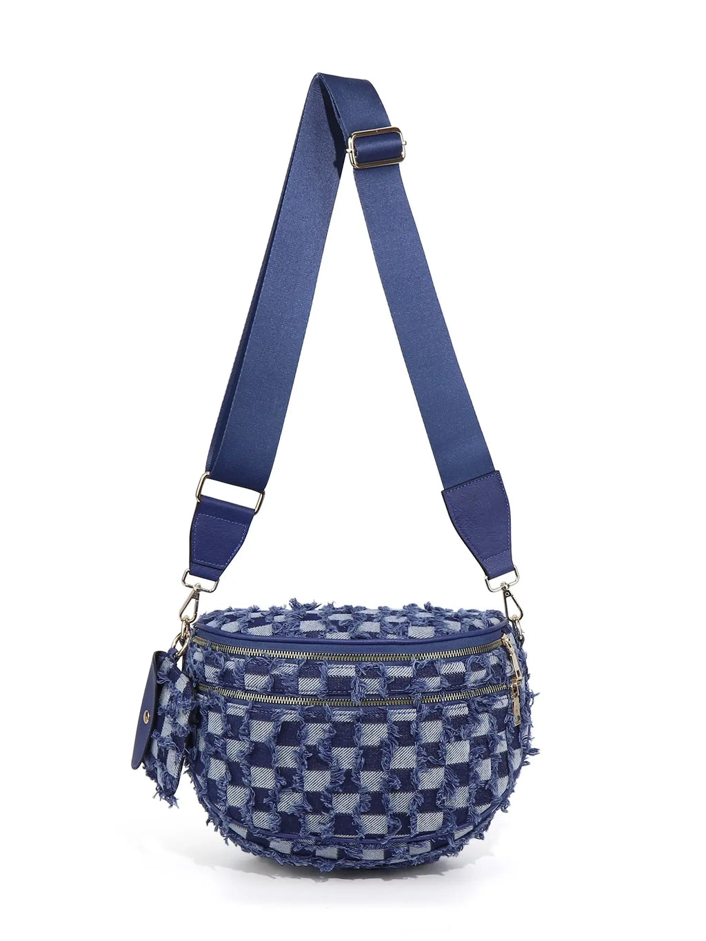 Ounamei Checkered Crossbody Bum Bag for Women Large Capacity Belt Bag for Moms & Everyday Travel