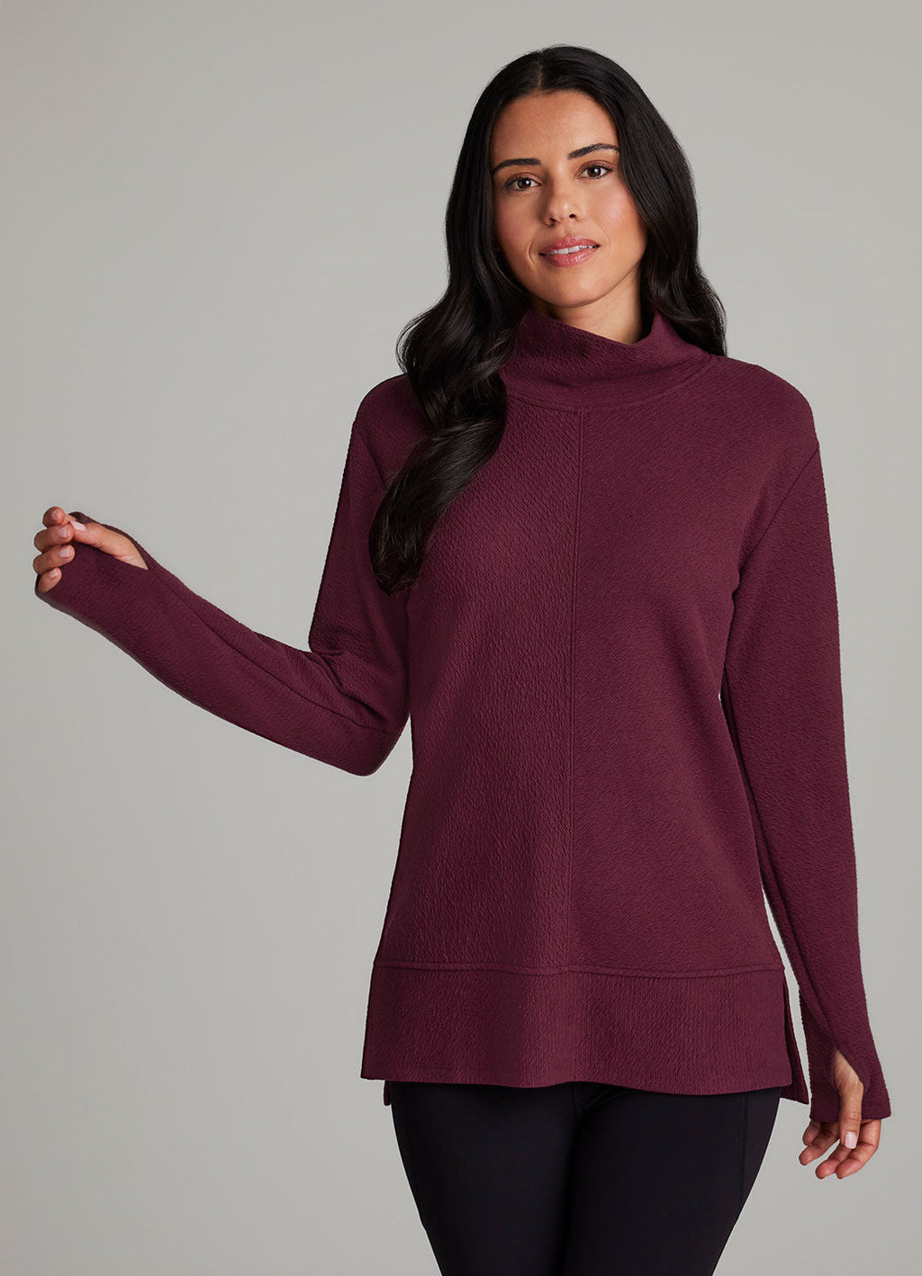 Studio Jacquard Mock Neck Pullover