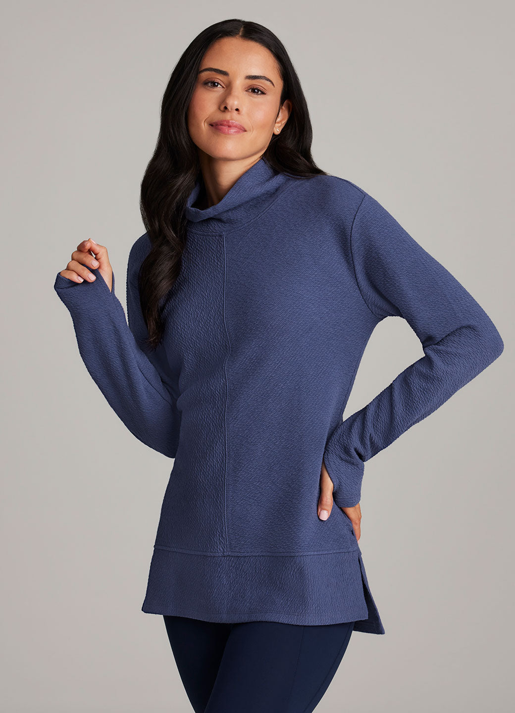 Studio Jacquard Mock Neck Pullover