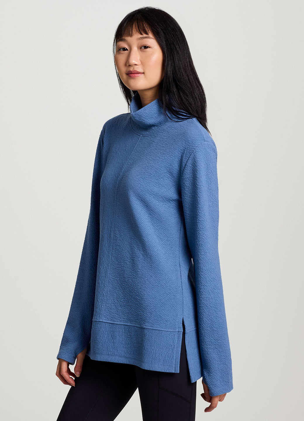 Studio Jacquard Mock Neck Pullover
