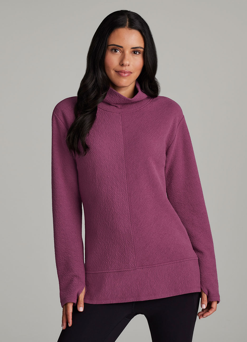 Studio Jacquard Mock Neck Pullover